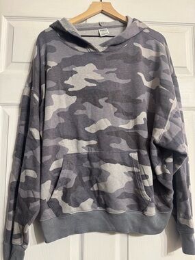 PINK Victoria's Secret Gray Camo Crewneck Hoodie Sweatshirt